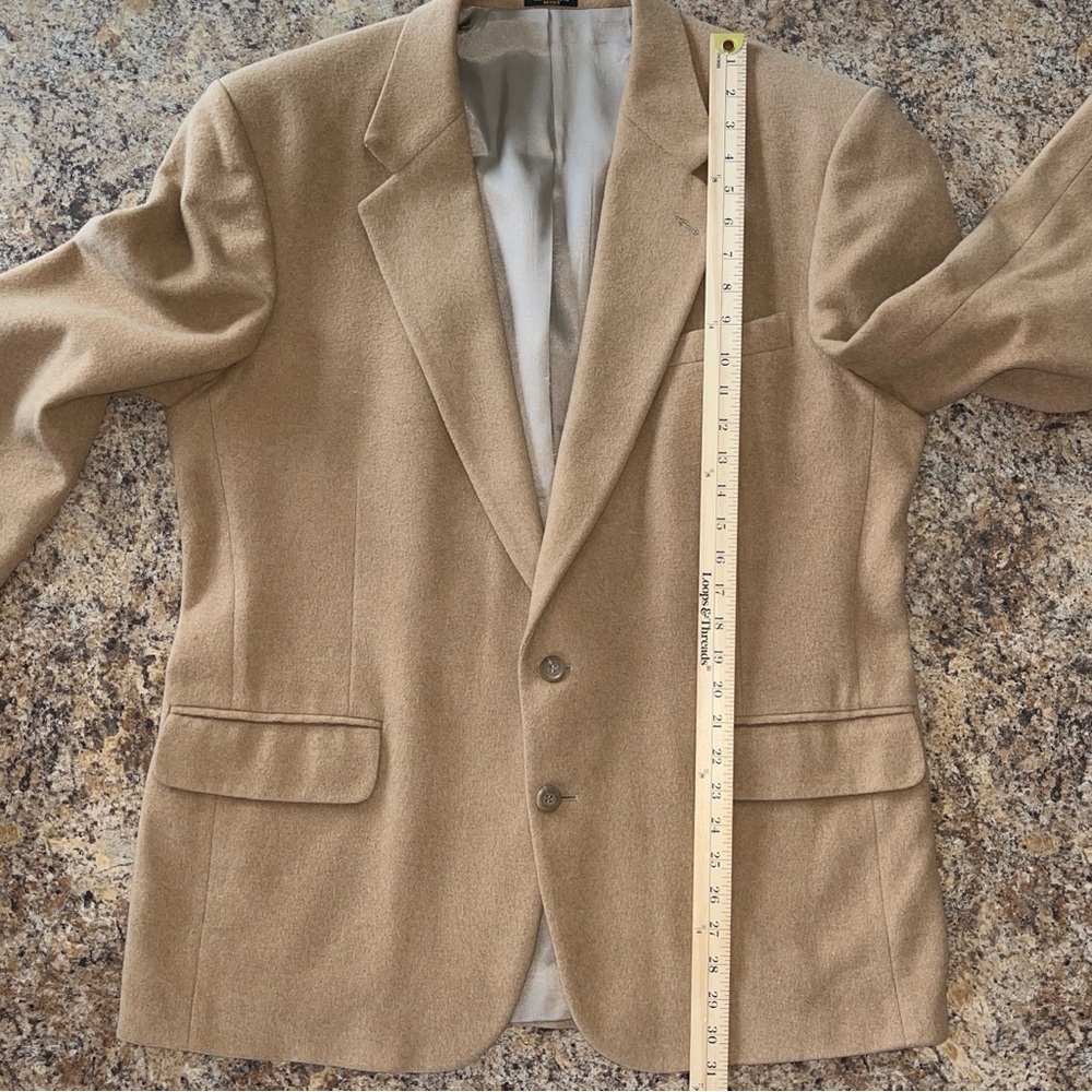 Vintage Stafford Camel Hair Wool Blend Tan Sport Coat Blazer Jacket Men’s 44R - Picture 11 of 14